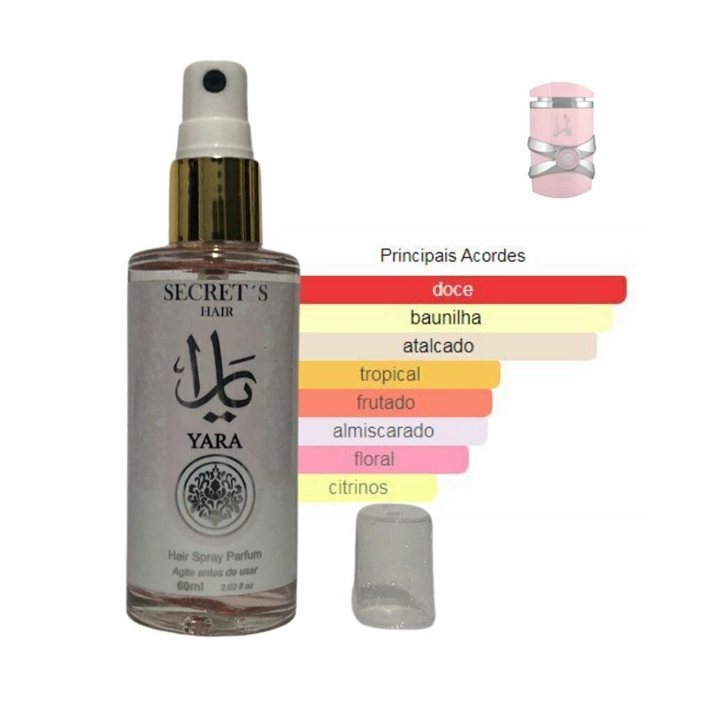 Perfume de Cabelo Bifásico Secrets Hair- inspirado no Yara 60ml