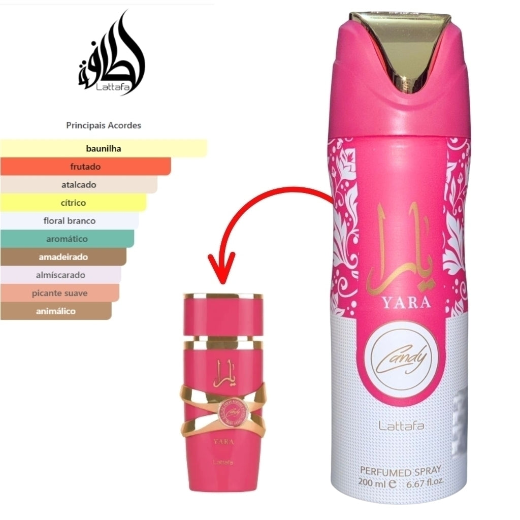 Perfume Árabe em Spray Feminino Yara Candy 200ml- Lattafa