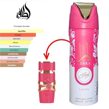Perfume Árabe em Spray Feminino Yara Candy 200ml- Lattafa
