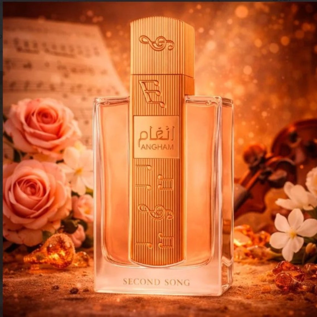 Perfume Árabe Angham Second Song Lattafa 100ml Eau de Parfum Feminino Doce Cremoso Ambarado Alta Fixação