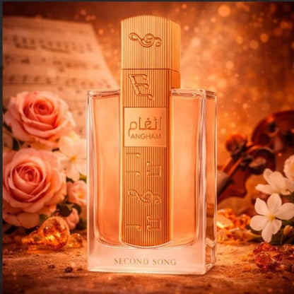 Perfume Árabe Angham Second Song Lattafa 100ml Eau de Parfum Feminino Doce Cremoso Ambarado Alta Fixação