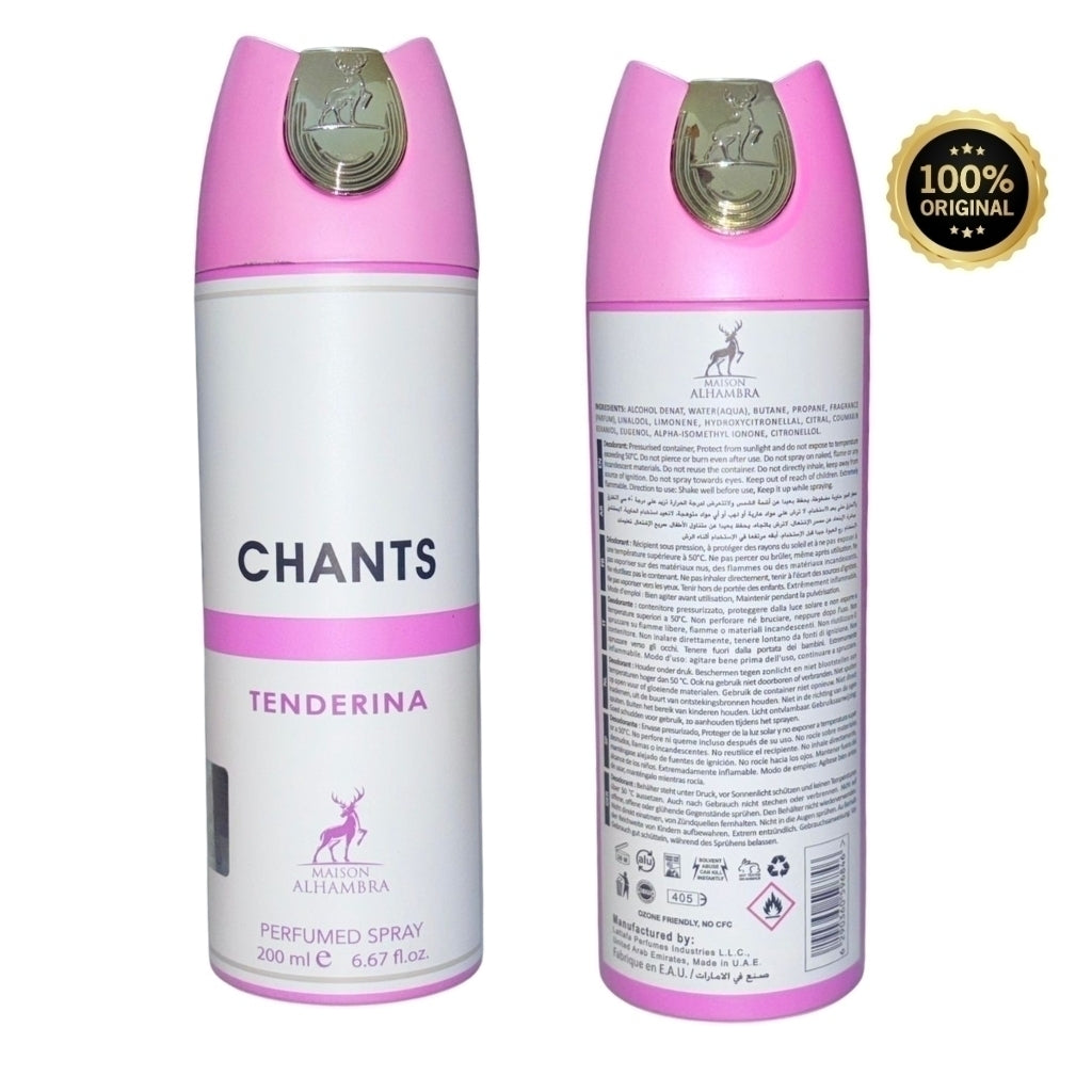 Perfume Árabe em Spray Feminino Chants Tenderina 200ml - Maison Alhambra