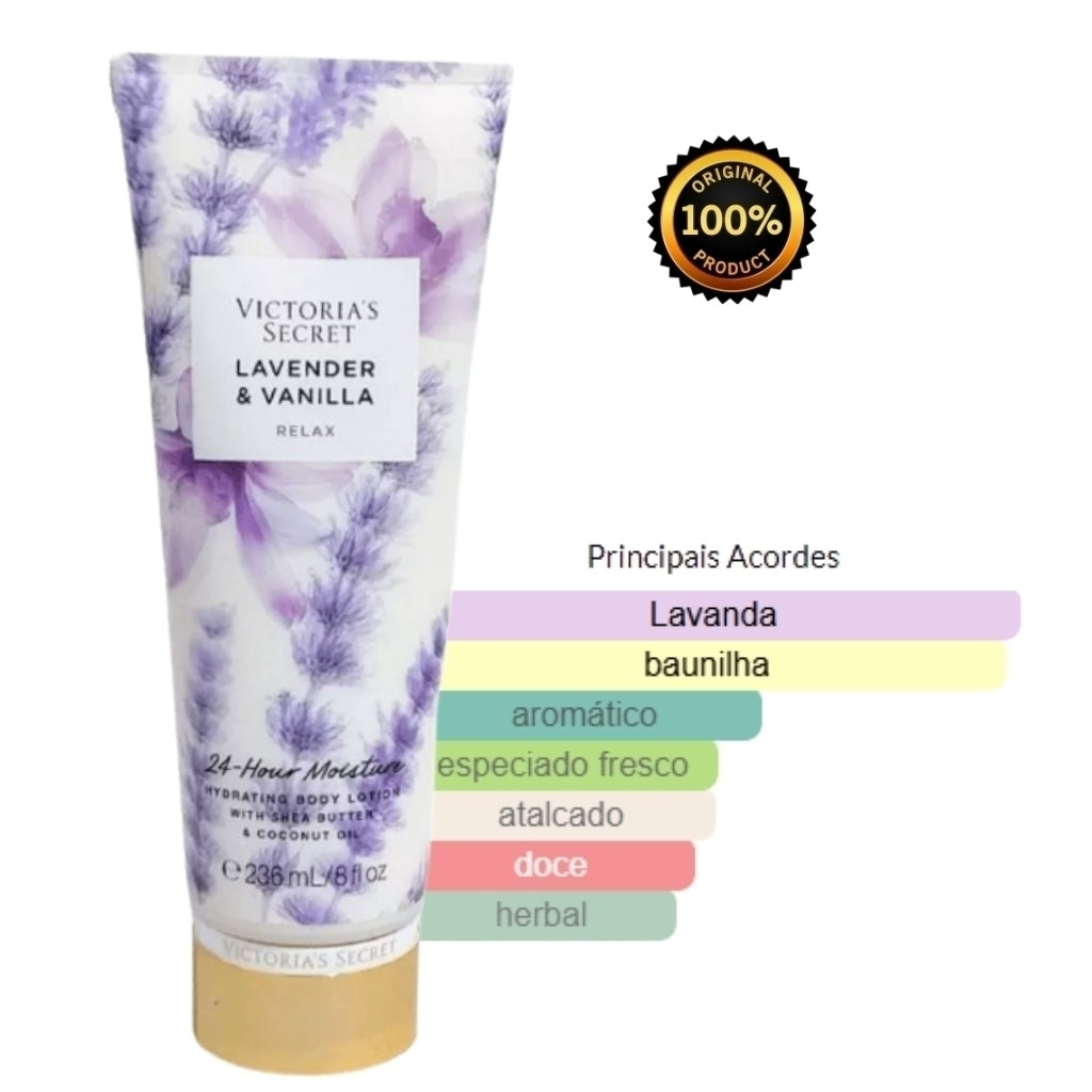 Creme Hidratante Corporal Feminino Victoria Secrets Lavender e Vanilla Original.