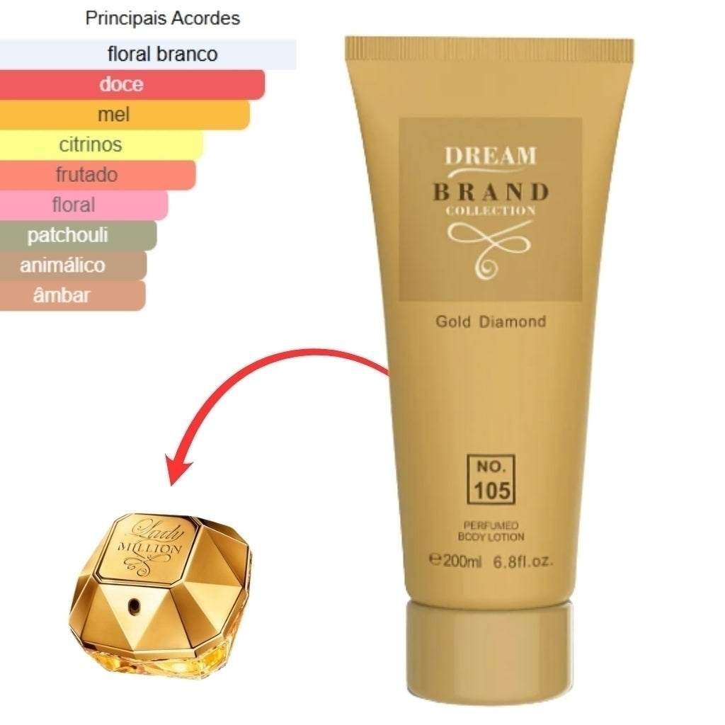 Creme Hidratante Corporal Brand Collection 105 - inspirado no Lady Million