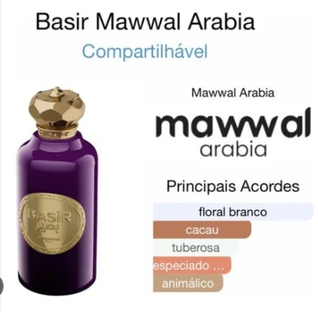 Perfume Árabe Feminino Basir Mawwal 100ml – Luxo, Alta Fixação e Elegância