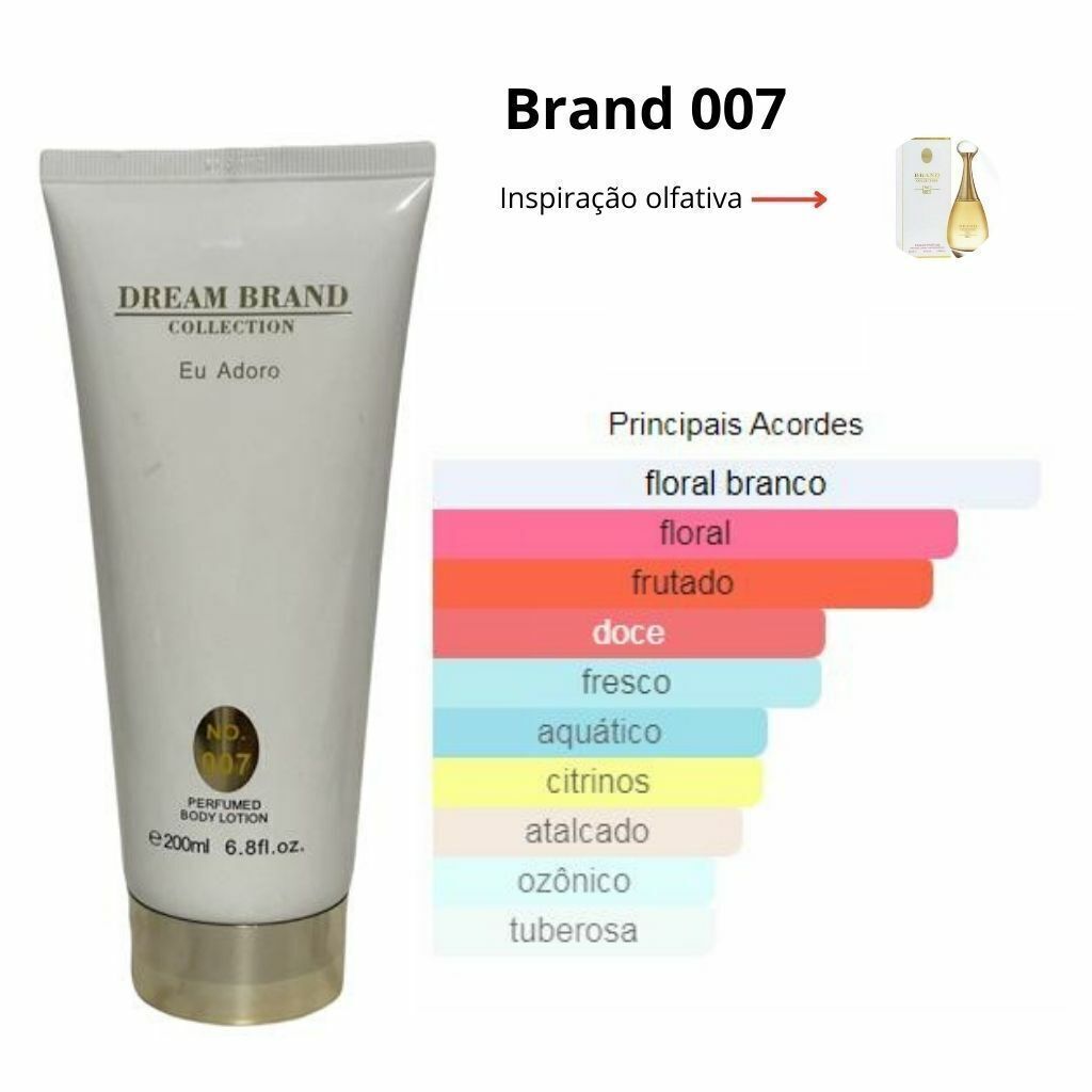 Creme Hidratante Corporal Brand Collection 007 inspirado no J'Adore 200ml