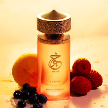 Perfume Árabe Feminino Khair Fusion Paris Corner Doce Frutado Sofisticado Alta Fixação
