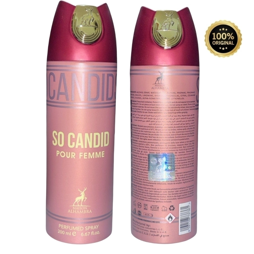 Perfume Árabe em Spray Feminino So Candid 200ml - Maison Alhambra