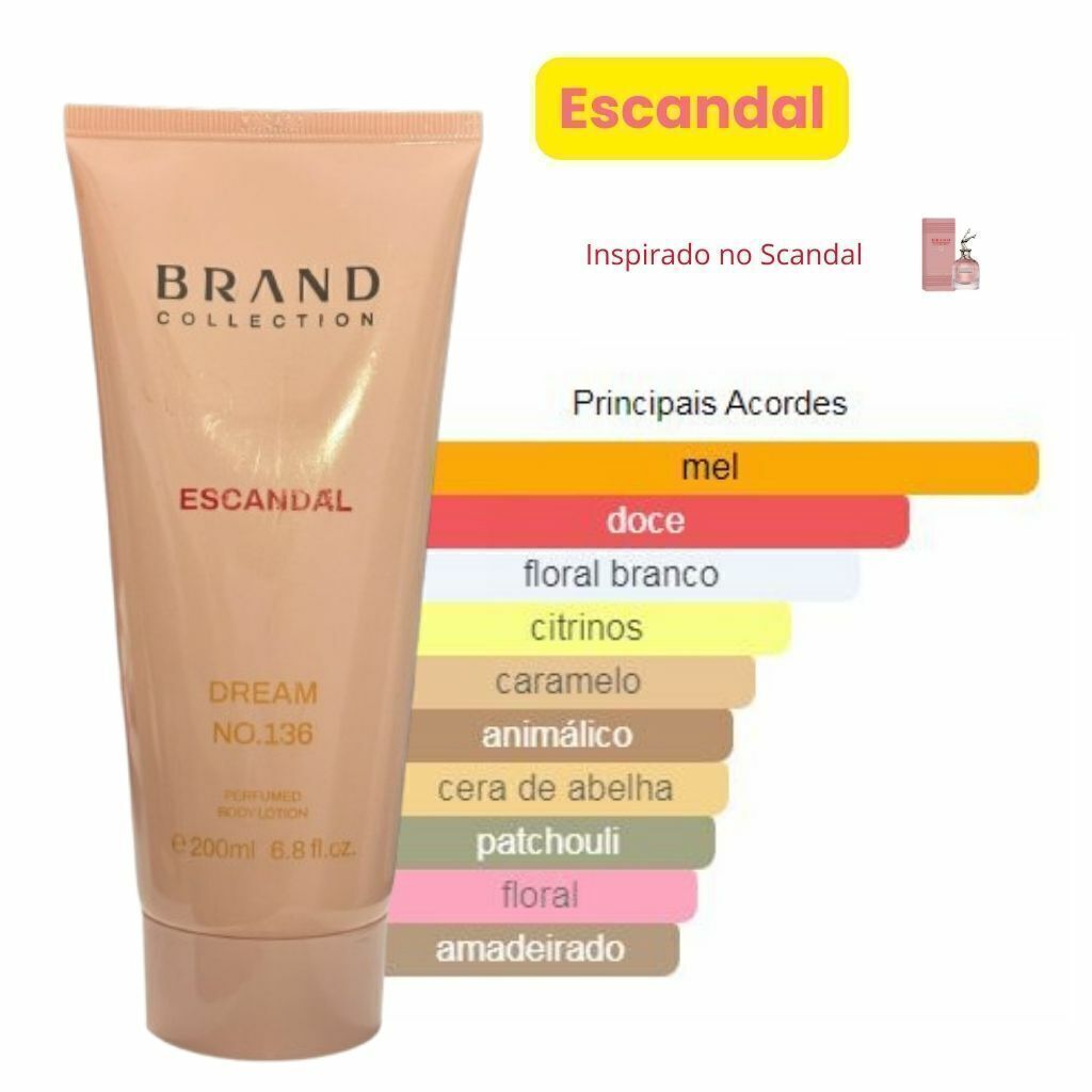 Creme Hidratante Corporal Brand Collection 136 - inspirado no Scandal -200ml