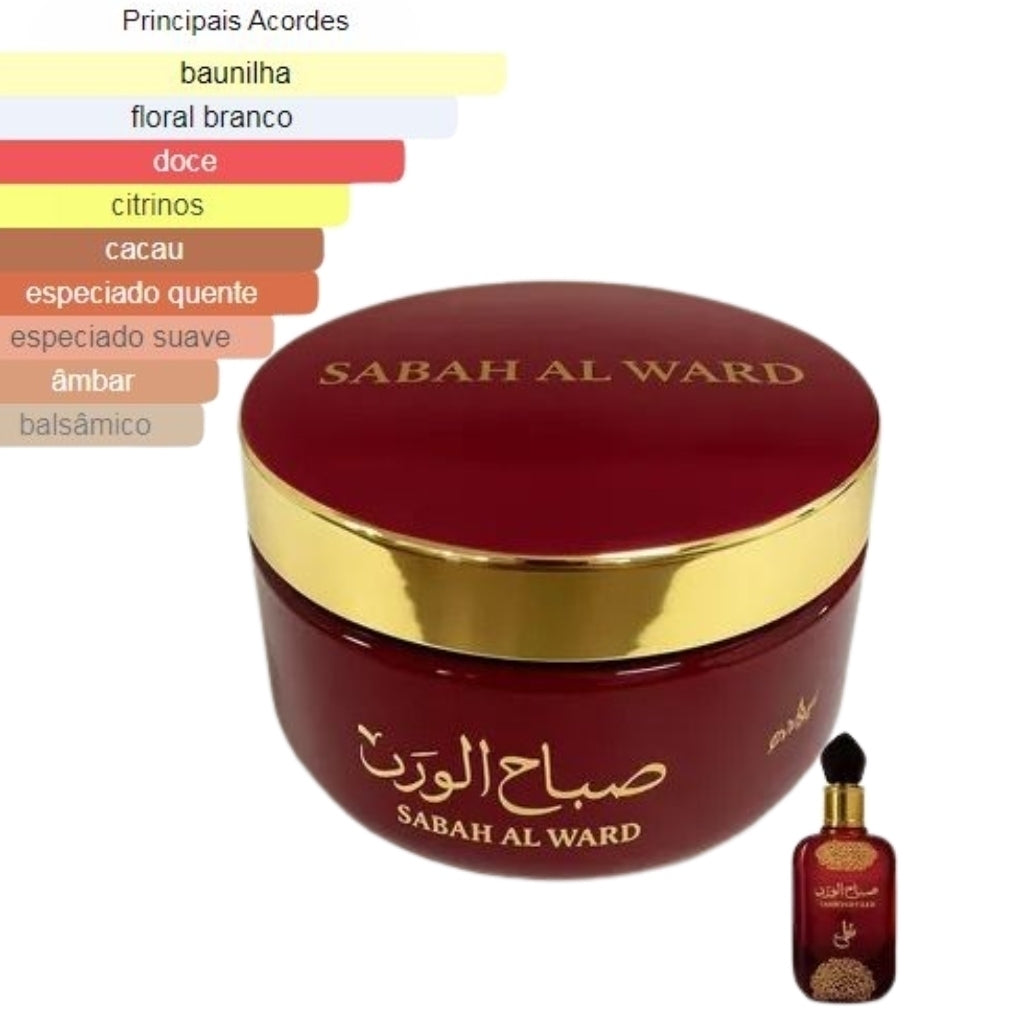 Pasta Creme Perfumado Sabah Al Ward Isabelle La Belle Fragrâncias Luxo 200ml