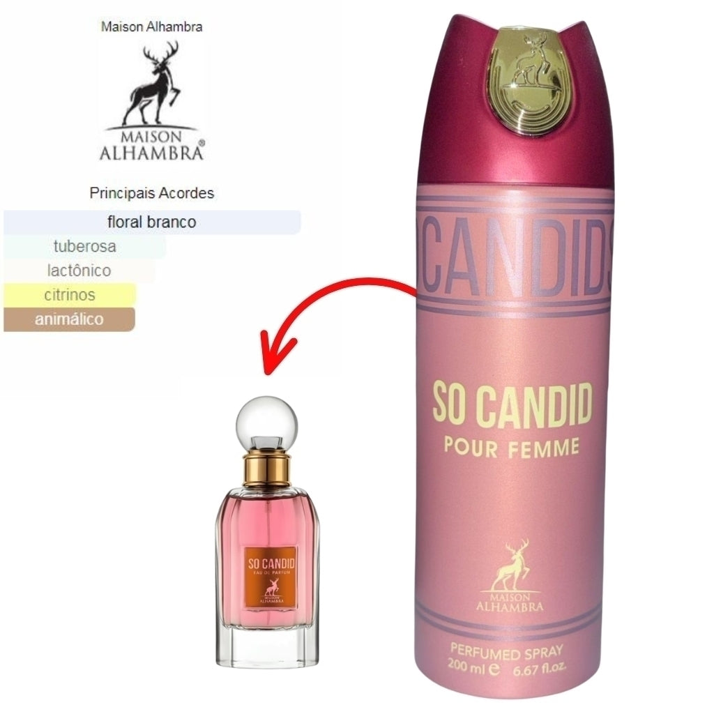 Perfume Árabe em Spray Feminino So Candid 200ml - Maison Alhambra