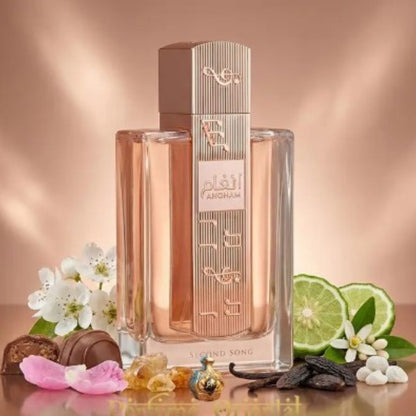 Perfume Árabe Angham Second Song Lattafa 100ml Eau de Parfum Feminino Doce Cremoso Ambarado Alta Fixação