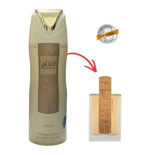 Perfume Árabe Angham Lattafa 200ml Body Spray Original