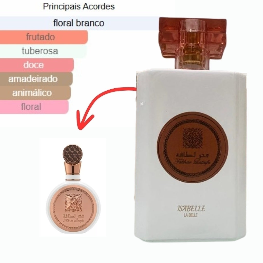 Perfume Isabelle La Belle 100ml – Árabe, Importado, Alta Fixação, Luxo | Asad, Fakhar, Royal Amber, Bourbon