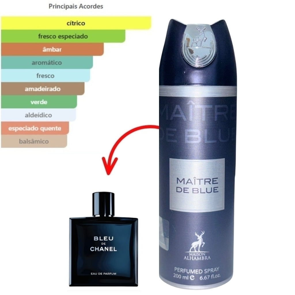 Perfume Árabe em Spray Matre Blue 200ml