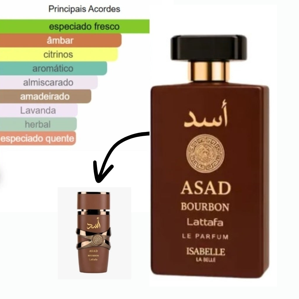 Perfume Isabelle La Belle 100ml – Árabe, Importado, Alta Fixação, Luxo | Asad, Fakhar, Royal Amber, Bourbon